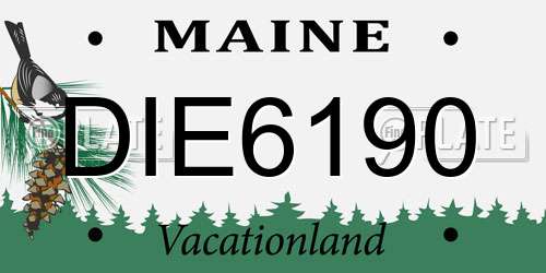 DIE6190 Maine License Plate
