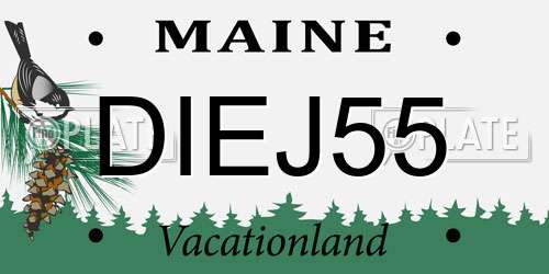 DIEJ55 Maine License Plate
