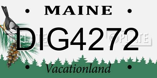 DIG4272 Maine License Plate
