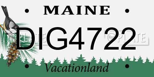 DIG4722 Maine License Plate