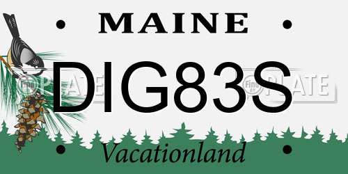 DIG83S Maine License Plate