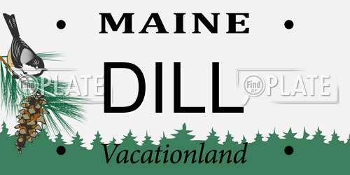 DILL Maine License Plate