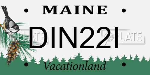 DIN22I Maine License Plate