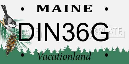 DIN36G Maine License Plate