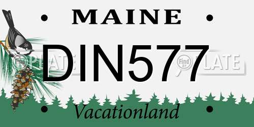 DIN577 Maine License Plate