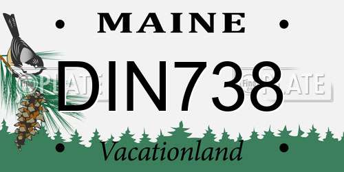 DIN738 Maine License Plate