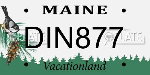 DIN877 Maine License Plate