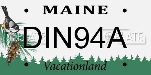 DIN94A Maine License Plate