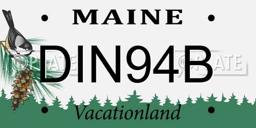 DIN94B Maine License Plate
