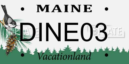 DINE03 Maine License Plate