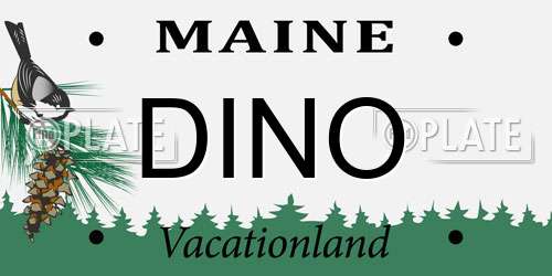 DINO Maine License Plate