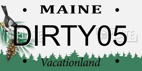 DIRTY05 Maine License Plate