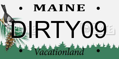 DIRTY09 Maine License Plate