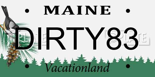 DIRTY83 Maine License Plate