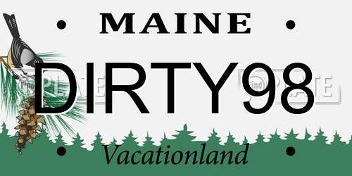 DIRTY98 Maine License Plate