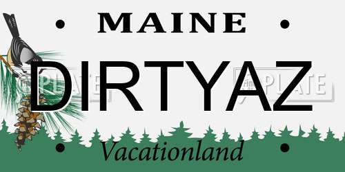 DIRTYAZ Maine License Plate