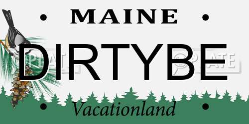 DIRTYBE Maine License Plate