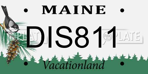 DIS811 Maine License Plate