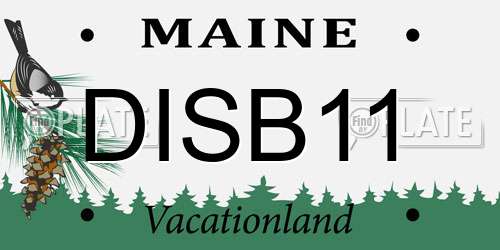DISB11 Maine License Plate