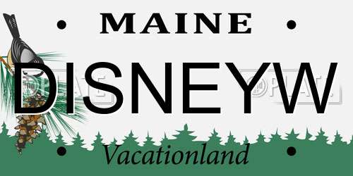 DISNEYW Maine License Plate