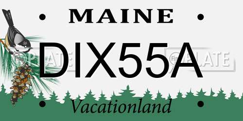 DIX55A Maine License Plate