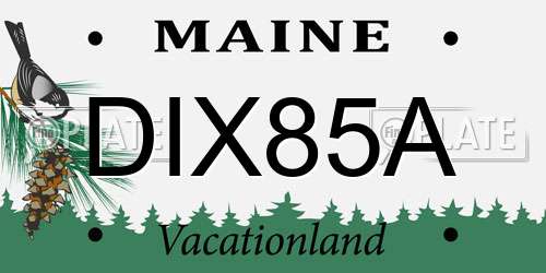 DIX85A Maine License Plate