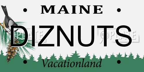 DIZNUTS Maine License Plate