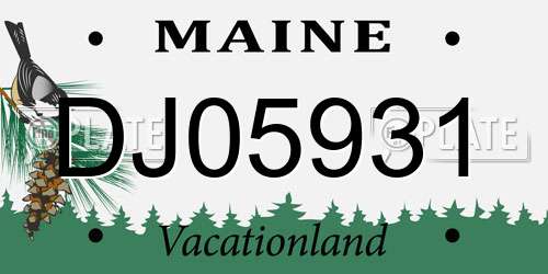 DJ05931 Maine License Plate