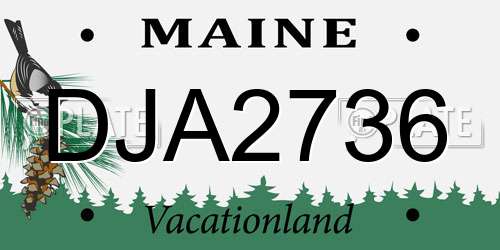 DJA2736 Maine License Plate