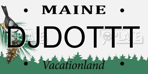 DJDOTTT Maine License Plate
