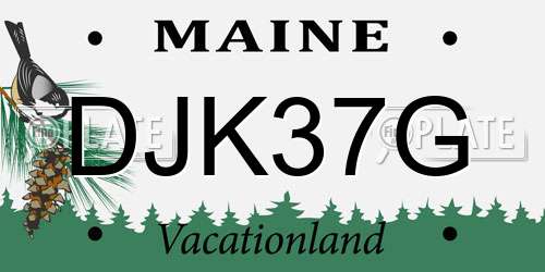 DJK37G Maine License Plate