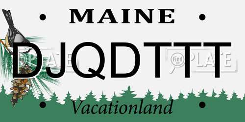 DJQDTTT Maine License Plate