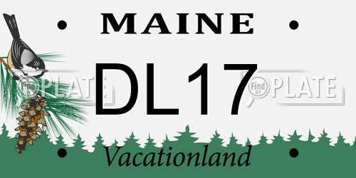 DL17 Maine License Plate