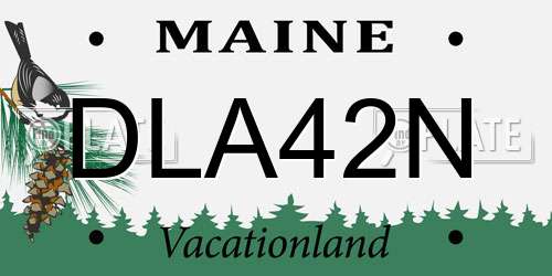 DLA42N Maine License Plate