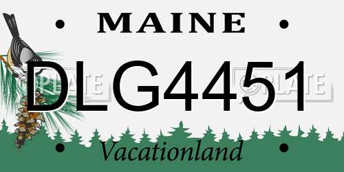 DLG4451 Maine License Plate