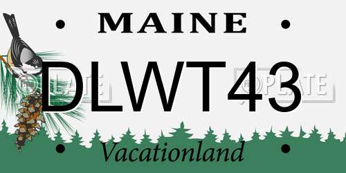 DLWT43 Maine License Plate