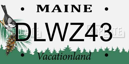 DLWZ43 Maine License Plate