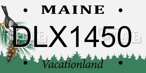 DLX1450 Maine License Plate
