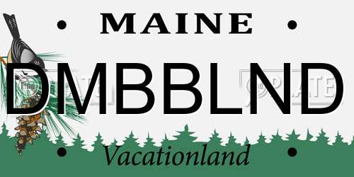DMBBLND Maine License Plate