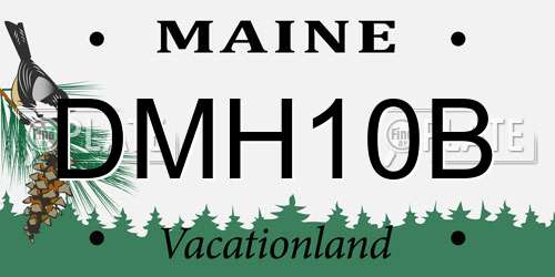 DMH10B Maine License Plate