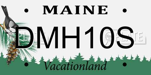 DMH10S Maine License Plate