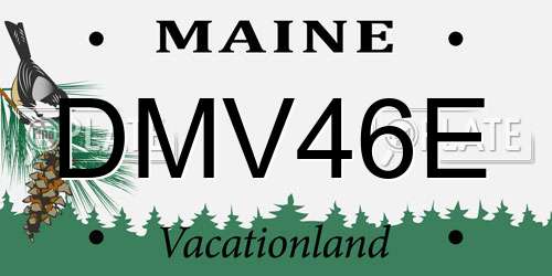 DMV46E Maine License Plate
