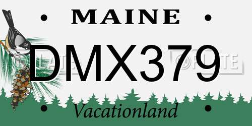 DMX379 Maine License Plate