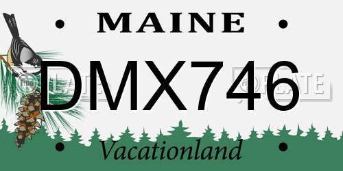 DMX746 Maine License Plate