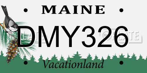 DMY326 Maine License Plate
