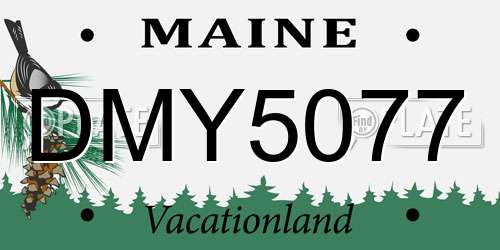 DMY5077 Maine License Plate