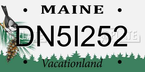 DN5I252 Maine License Plate