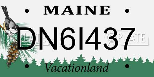 DN6I437 Maine License Plate
