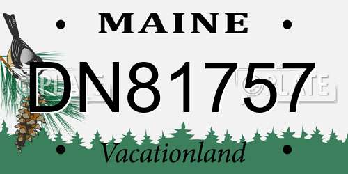 DN81757 Maine License Plate