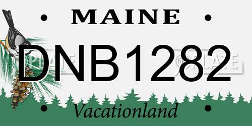DNB1282 Maine License Plate
